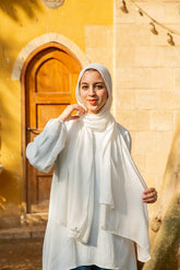 Linen modal scarf-off white