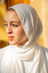 Linen modal scarf-off white