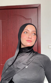 Linen modal scarf- Black