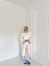 Beige Bird Satin Set