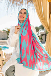 Pink Ocean Chiffon Scarf