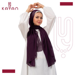 Chiffon Plain Scarf - Dark Purple