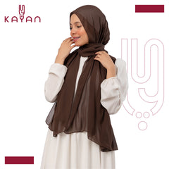 Chiffon Plain Scarf - Chocolate Brown