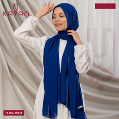 Long Plain Chiffon - Navy