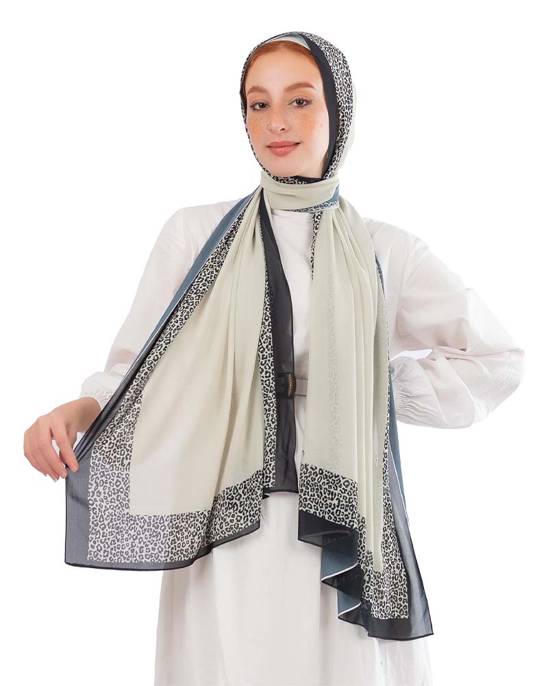 Chiffon Printed Tiger Scarf