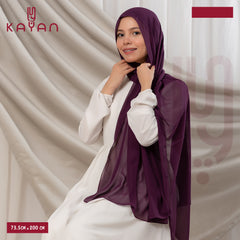 Long Plain Chiffon - Eggplant Purple