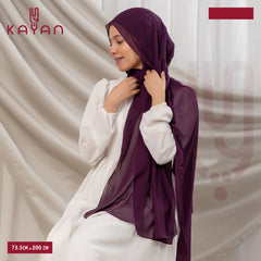 Long Plain Chiffon - Eggplant Purple