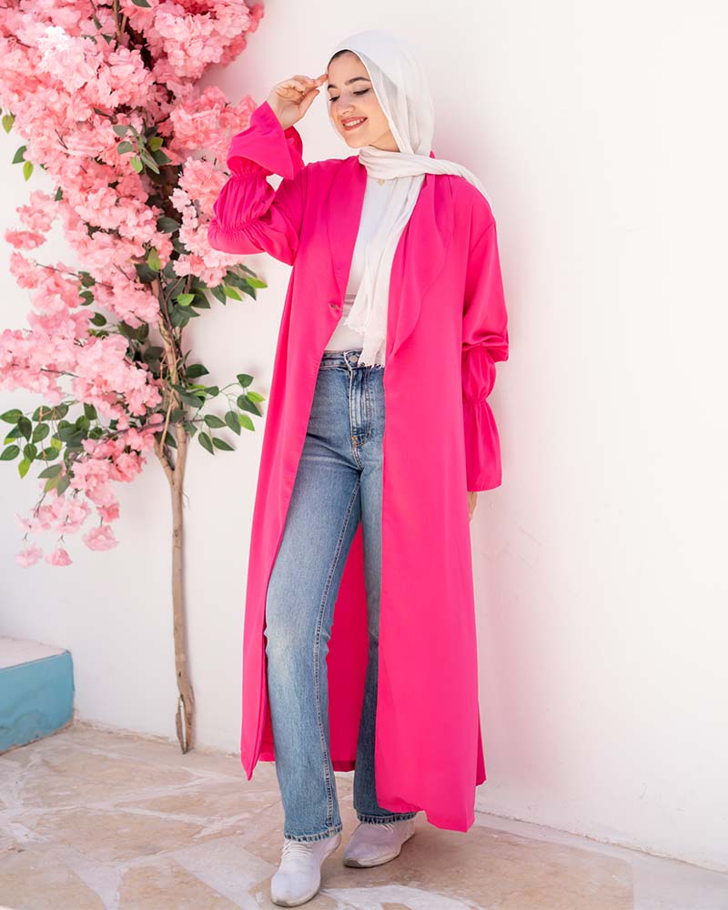 One button linen dress