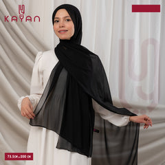 Long Plain Chiffon - Black