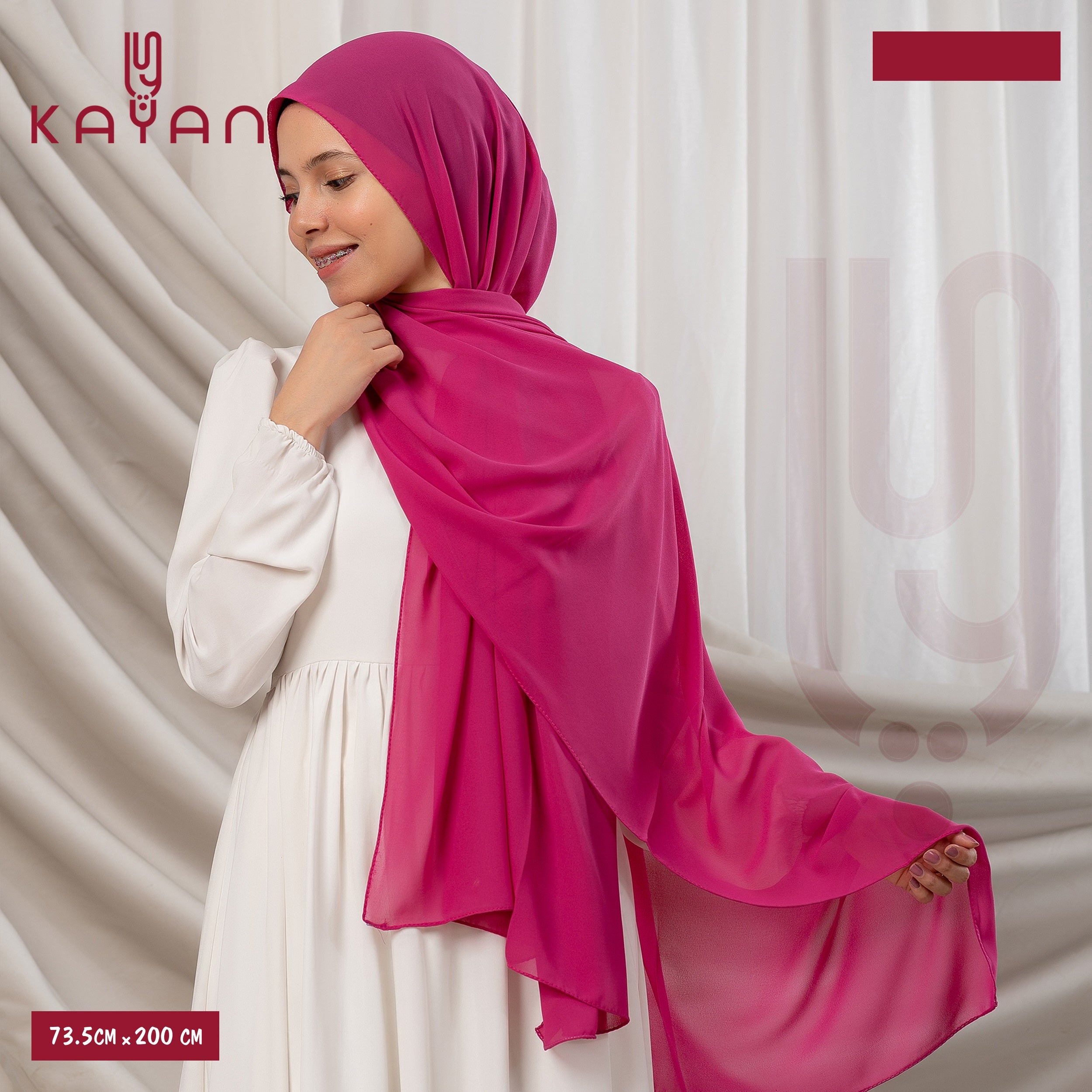 Long Plain Chiffon - Fuchsia