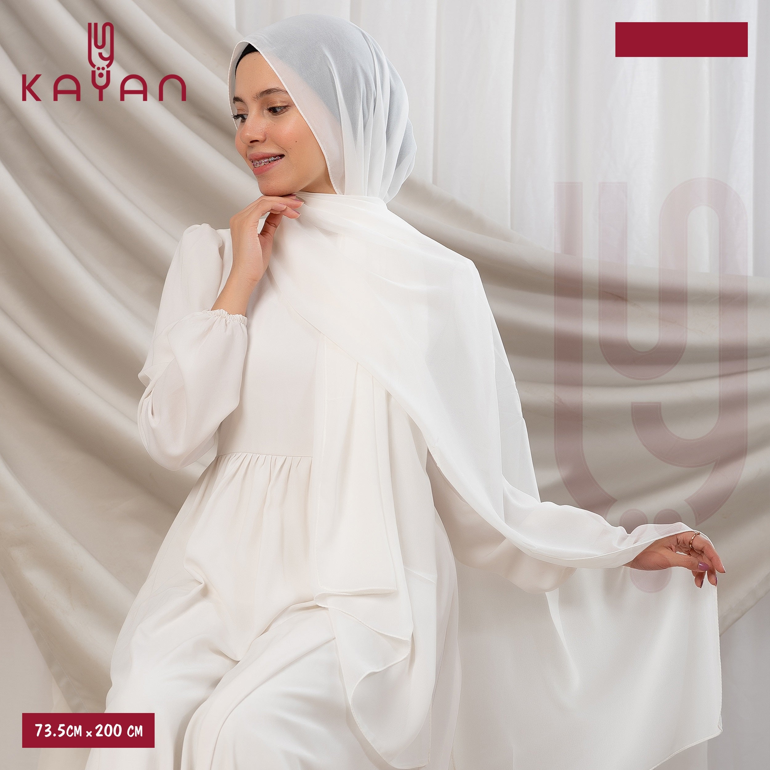 Long Plain Chiffon - Off White