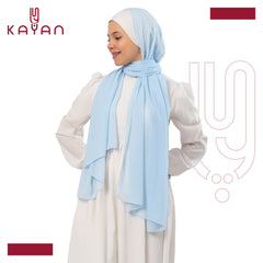 Chiffon Plain Scarf - Baby Blue