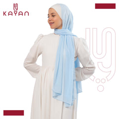 Chiffon Plain Scarf - Baby Blue