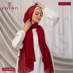 Long Plain Chiffon - Dark Red