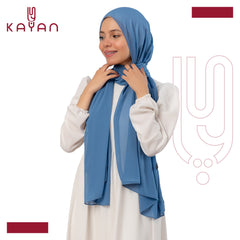 Chiffon Plain Scarf - Cornflower Blue