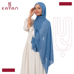 Chiffon Plain Scarf - Cornflower Blue