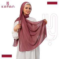 Chiffon Plain Scarf - Brick