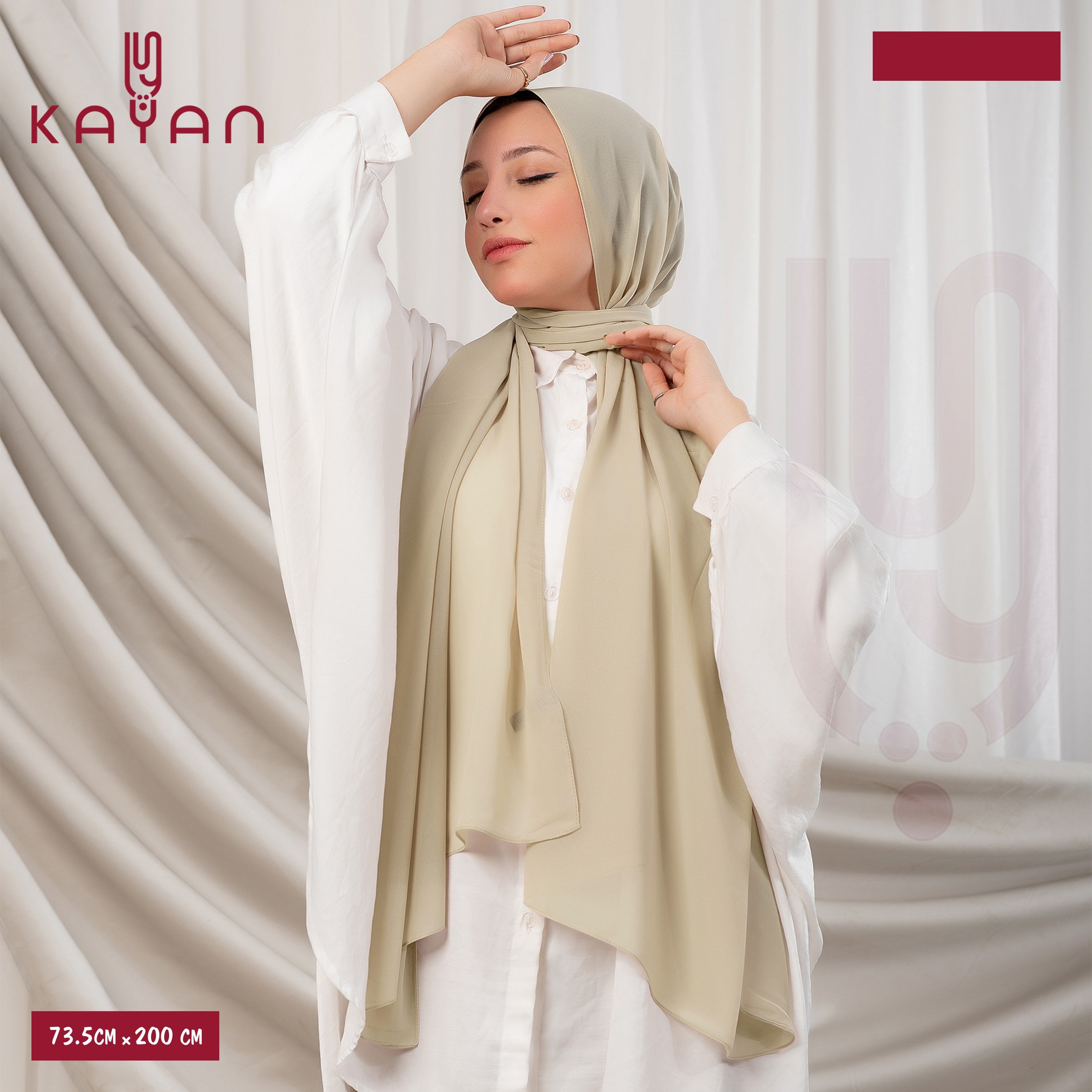 Long Plain Chiffon - Mushroom Grey