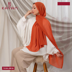 Long Plain Chiffon - Ginger Orange