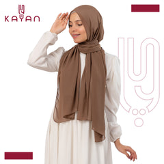 Chiffon Plain Scarf - Dark Cafe