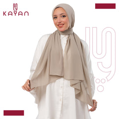 Chiffon Plain Scarf -Mushroom Grey