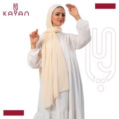 Chiffon Plain Scarf - Cream Beige