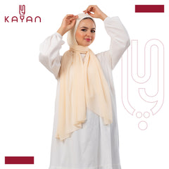 Chiffon Plain Scarf - Cream Beige