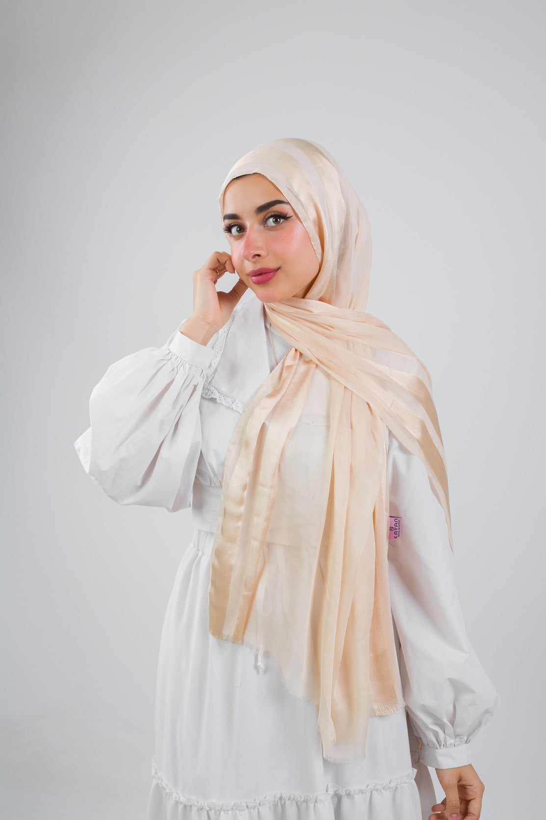 Linen Chiffon Scarf - Beige