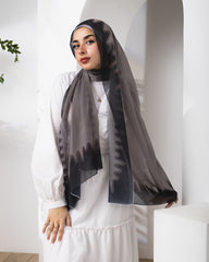 Wavy Line Cotton Scarf – Cafe