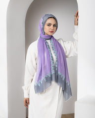 Wavy Line Cotton Scarf – Mauve