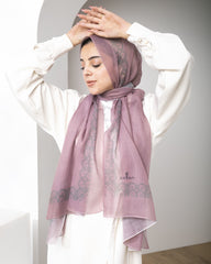 Snail Line Cotton Scarf – Crepe Pink