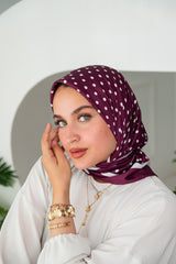 Dots Satin Silk Square Scarf