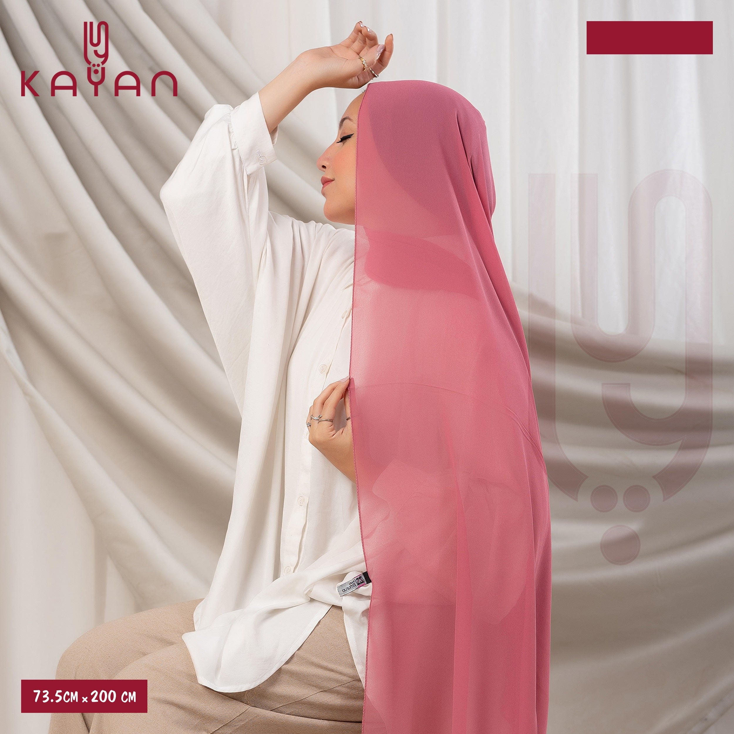 Long Plain Chiffon - Thulian Pink