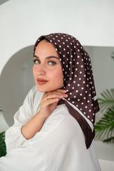Dots Satin Silk Square Scarf