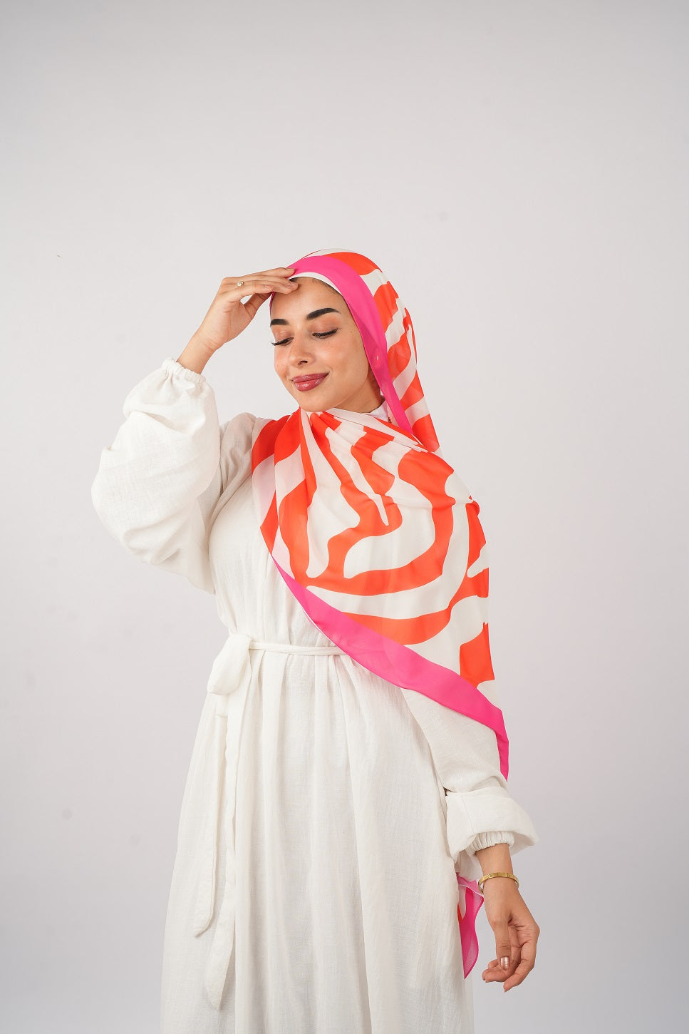 Lined printed Chiffon Scarf