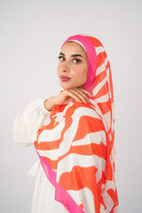 Lined printed Chiffon Scarf