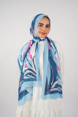 Cornflower Printed Chiffon