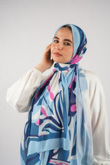 Cornflower Printed Chiffon