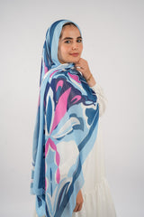 Cornflower Printed Chiffon