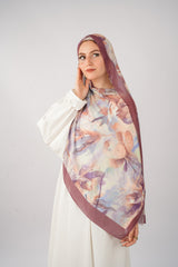 Tan Printed Chiffon