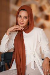 Sponge Cotton Scarf - Cinnamon Brown