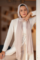 Sponge Cotton Scarf - Bone Beige