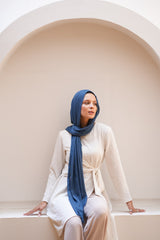 Sponge Cotton Scarf - Steel Blue