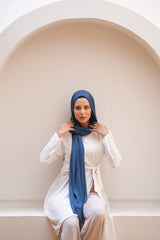 Sponge Cotton Scarf - Steel Blue