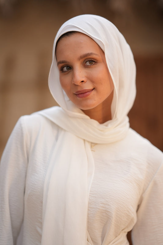 Sponge Cotton Scarf -Off White