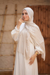 Sponge Cotton Scarf - Light Beige