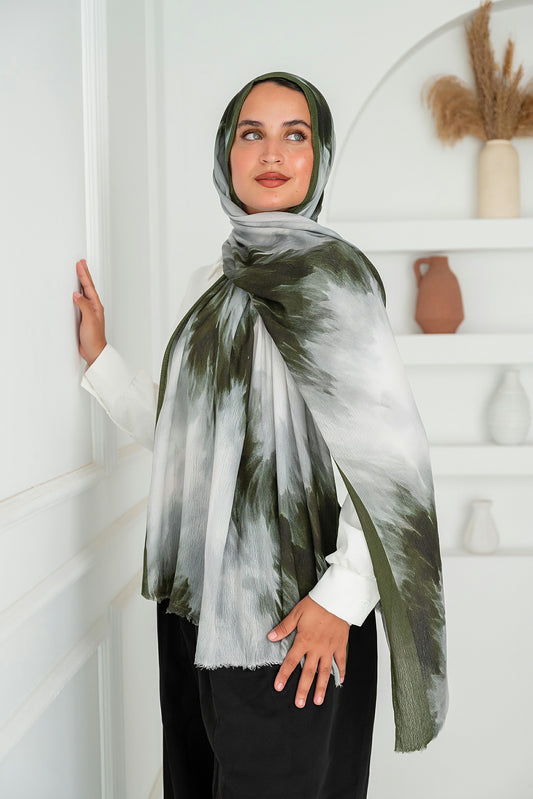 Cloud Printed Cotton Scarf