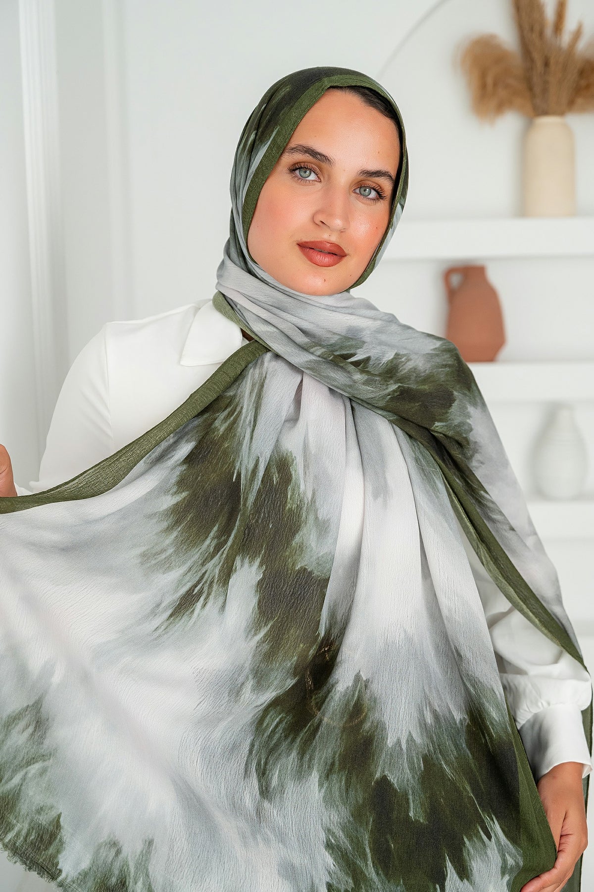 Cloud Printed Cotton Scarf