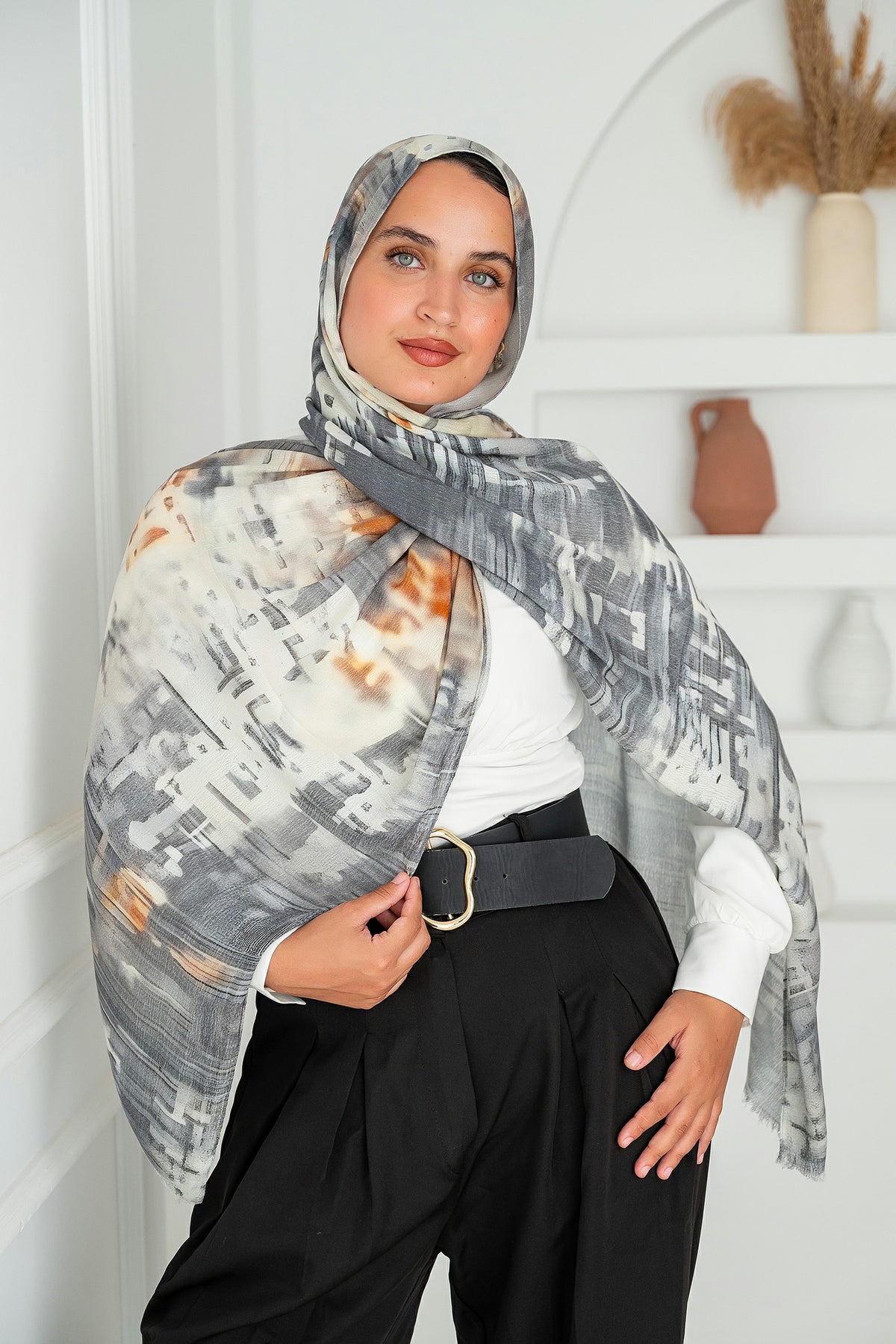Sand Printed Cotton Scarf