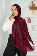 Burgundy Printed Cotton Scarf